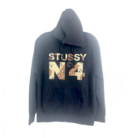 STUSSY No 4 Desert Camo Vintage Hoodie Sweatshirt - Picture 1 of 10
